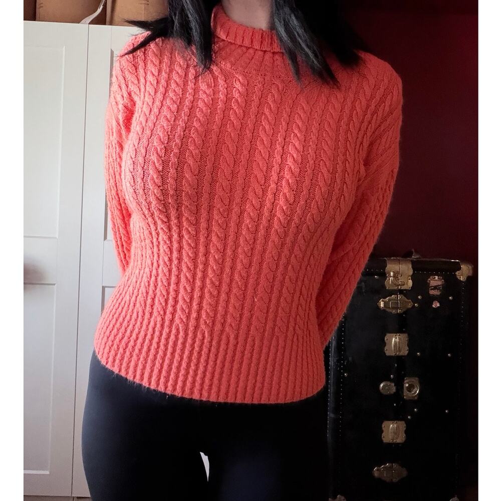 orange knitted sweater pullover